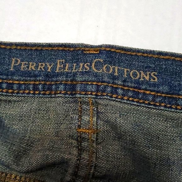 Perry Ellis Cottons Vintage Retro Medium Wash Straight Leg Jeans 42 x 32 - Picture 10 of 12